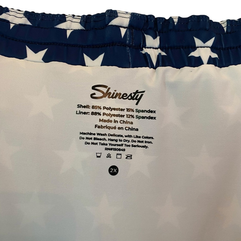 Shinesty Double Duty American Flag Hammock Lined Shorts Navy Men 2XL NEW - Picture 4 of 14